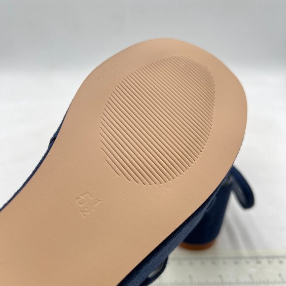 Pazzion Dark Blue Platform Strappy Open Toe Wedge Heel Sandal Strap Buckle Shoes - Picture 6 of 8